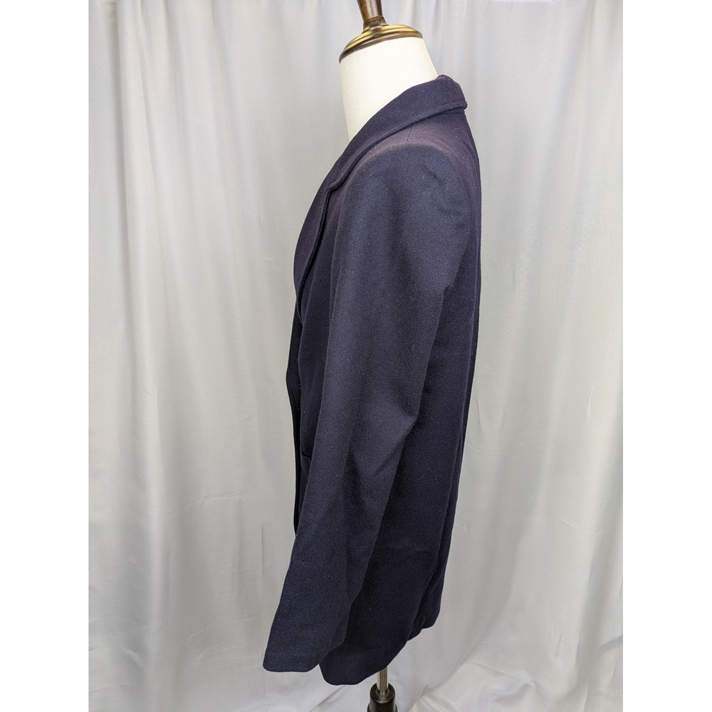Forecaster of Boston Blazer Women's 7/8 Navy Blue 100% Pure Wool Double Breasted - Picture 9 of 13